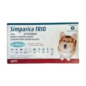 SIMPARICA TRIO 24MG 1X3 TABS (10.1-20.1KG) Azul