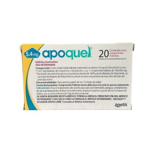 APOQUEL 5.4 MG, TAB MASTICABLE 20 TABS