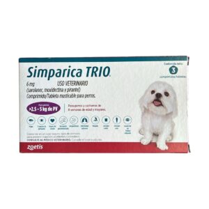 SIMPARICA TRIO 6MG 1X3 TABS (2.6-5KG) Morado